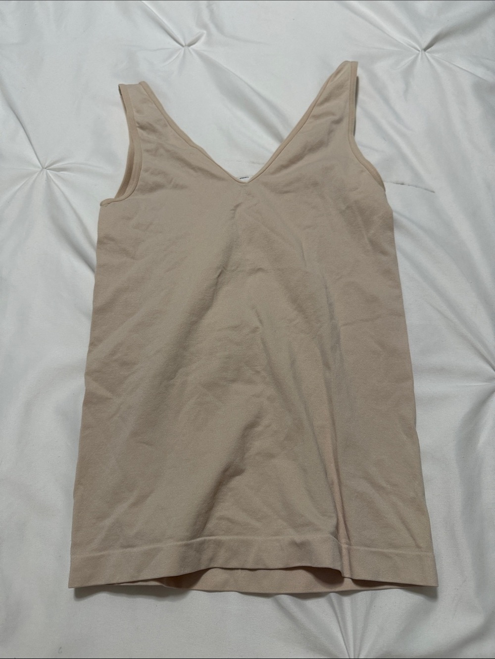 Sleeveless V-Neck Women’s Tank Top in Light Beige